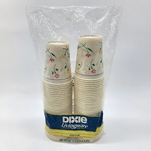 Sealed Vintage Dixie Cups Tea Garden Design 80-9 oz Cold Cups 1988 NOS